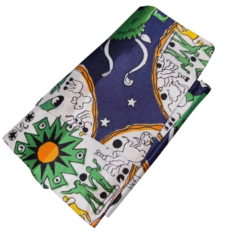 Vintage | Sagitarios | Zodiac Celestial Silk Scarf | Navy | 35x5 | Astrology‎
